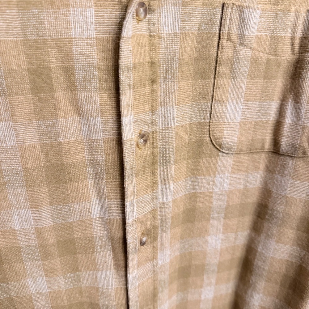 Pendleton Lodge Shirt M XXL Fitted Wool Plaid Long Sleeve Button Down Tan Gold - Picture 4 of 7